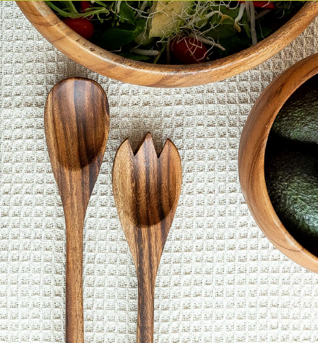 Acacia Wood Fork and Spoon Set