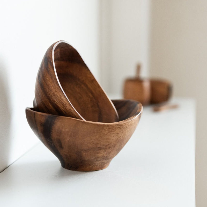 Acacia Wood Boat Bowls