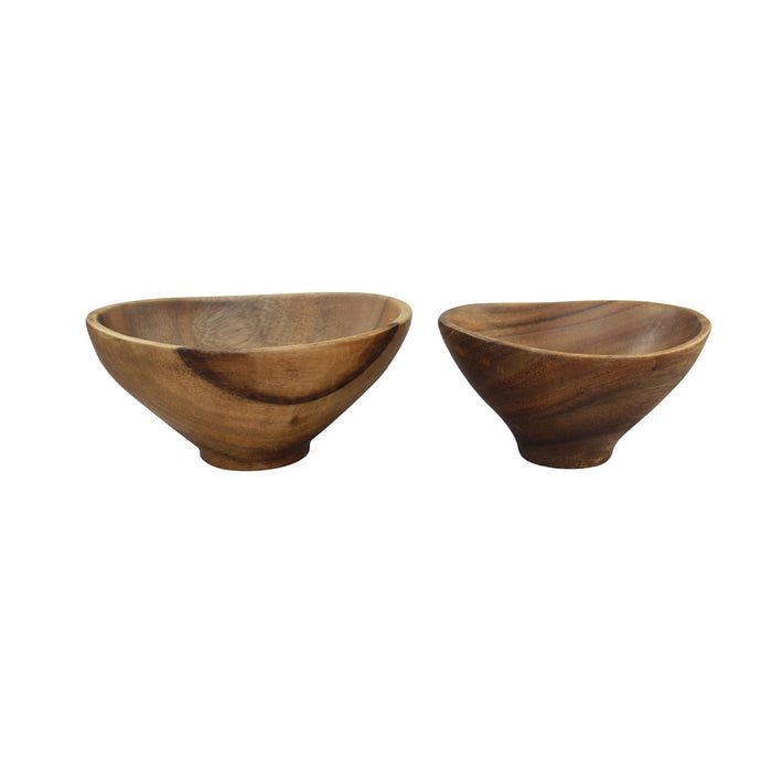 Acacia Wood Boat Bowls