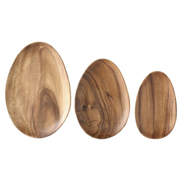 Acacia Wood Egg Shaped Plate