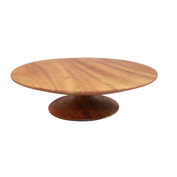 Acacia Wood Round Cake Plate