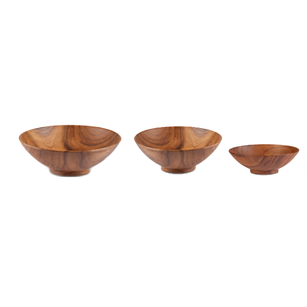 Acacia Wood Short Round Tapas Bowl