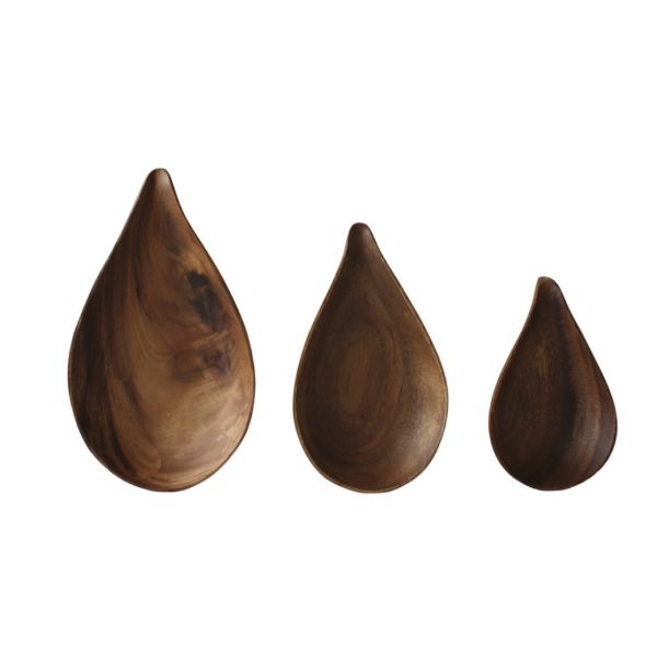 Acacia Wood Tear Drop Bowl