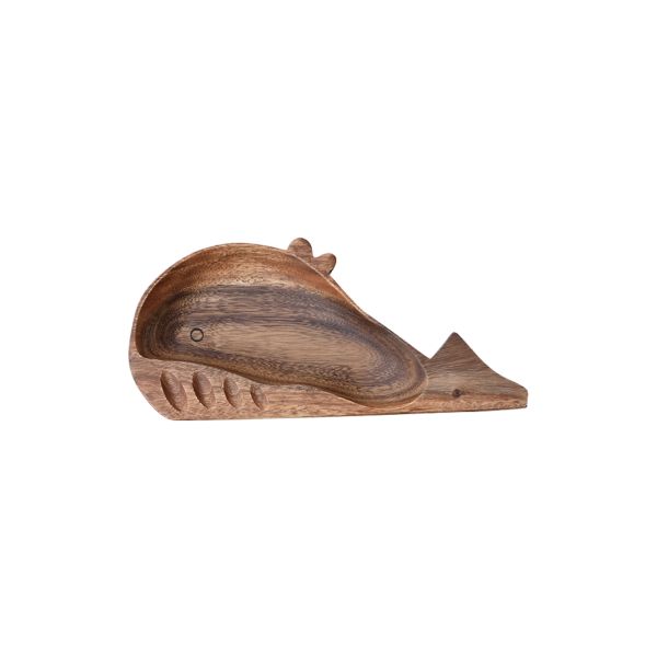 Acacia Wood Whale Serving Plate