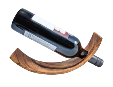 Acacia Wood Curved Wine Bottle Holder