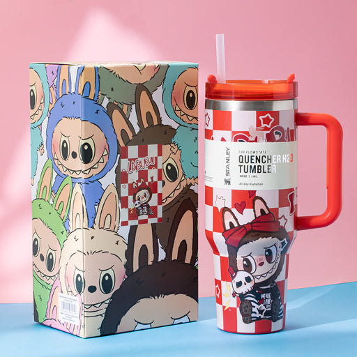 Stanley x Labubu Red Checkered Quencher H2O Tumbler [Limited Edition]-0
