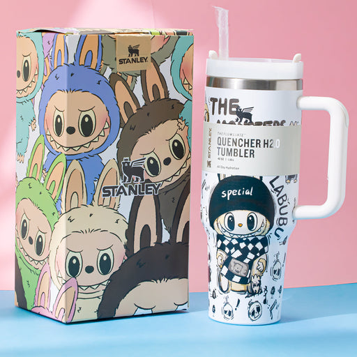 Stanley x Labubu White Sketchbook Quencher H2O Tumbler [Limited Edition]-0
