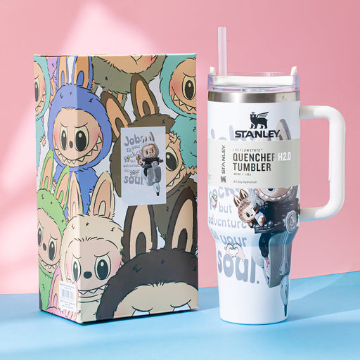 Stanley x Labubu White Two Wheel Rider Quencher H2O Tumbler [Limited Edition]-0