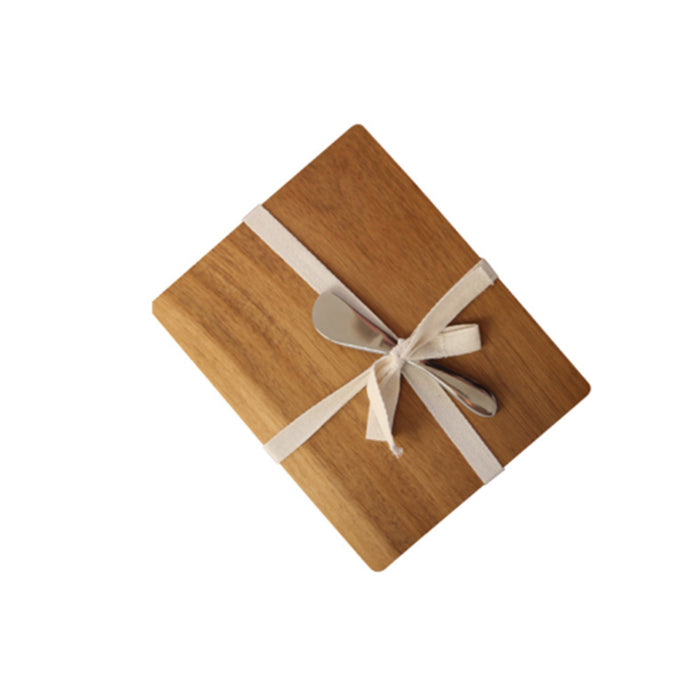 Acacia Wood Cheeseboard w Plain Spreader