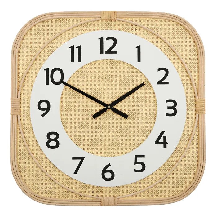 Hamilton Square Rattan Clock