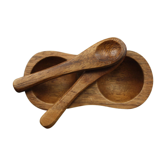 Acacia Wood Condiment Set