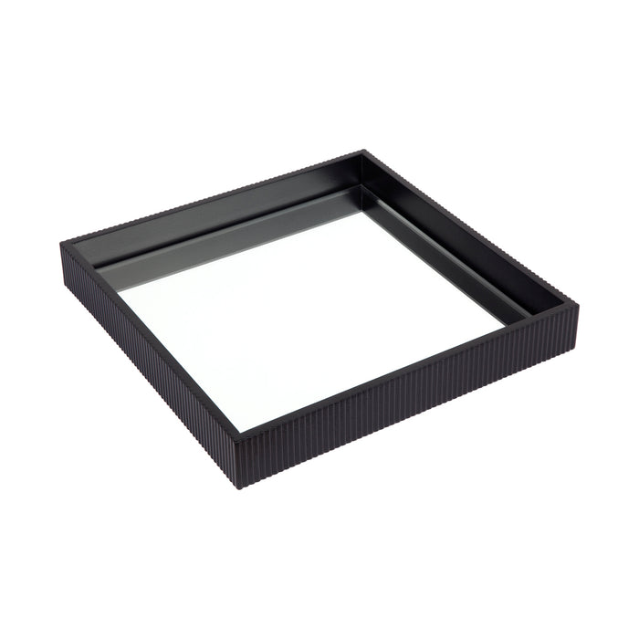 Miles Mirrored Tray Set of 3 Black