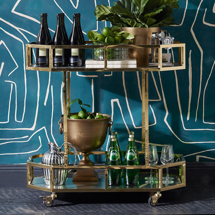 Brooklyn Mirrored Bar Cart