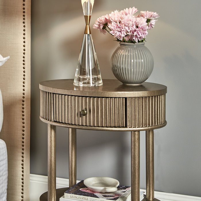 Arielle Oval BedSide Table