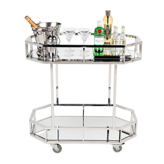 Brooklyn Mirrored Bar Cart